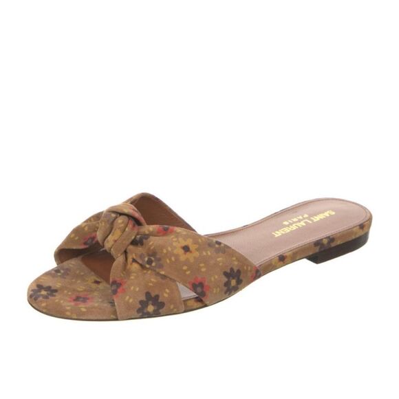 Saint Laurent suede printed sandals - Picture 4 of 5